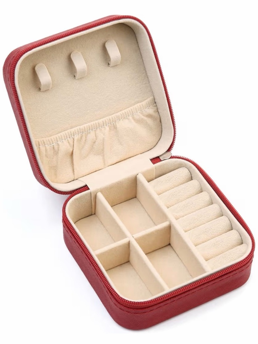 Red Square Zip Jewelry Case